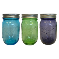 Glass Jar (6 Pack) - Purple - Quart/976Ml